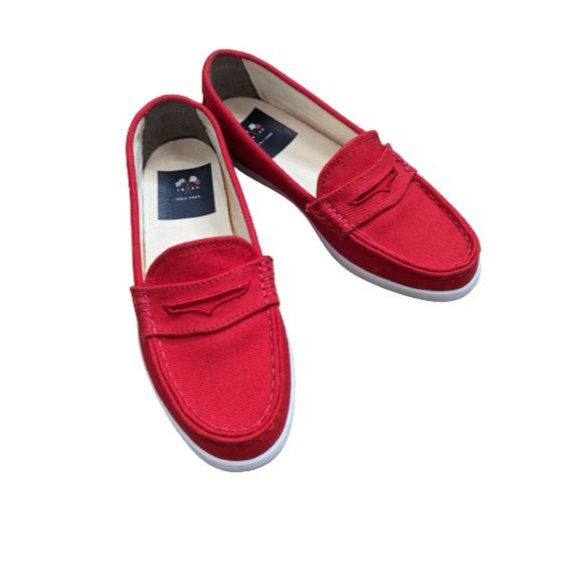 Cole Haan Red Nantucket Canvas Loafer 6B - Picture 2 of 9
